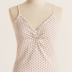 John Galt Brandy Melville Heart Print Ruched Cami